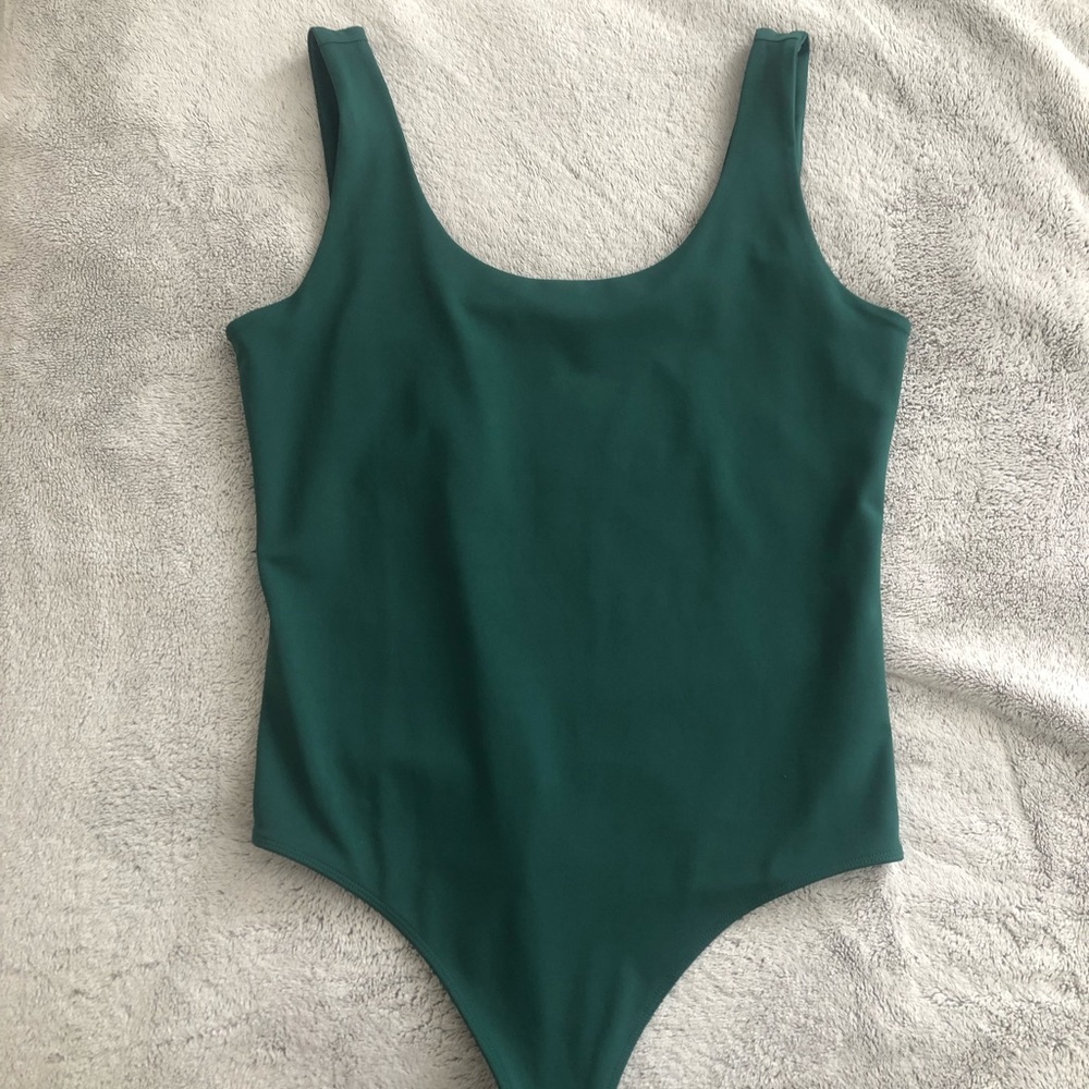 Express Dark Green Thong Bodysuit!